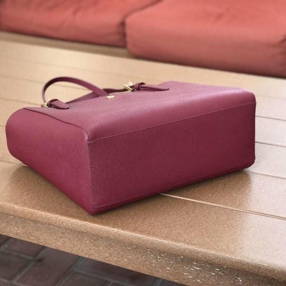 Tory Burch Women's Emerson Saffiano Leather Small Top Zip Tote Handbag 64188 - Picture 5 of 7